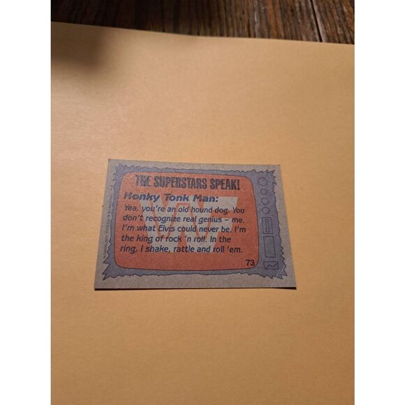 Vintage 1987 WWF Honky Tonk Man Wrestling Trading Card 73 Superstars Speak Topps - Picture 3 of 4